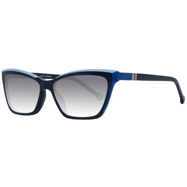Carolina Herrera Trapez Sonnenbrille SHE870 56991 in Blau – 45° Seitenansicht