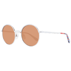 Benetton Rund Sonnenbrille BE7037 49813 in Silber – 45° Seitenansicht