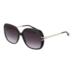 Christian Lacroix Quadrat Sonnenbrille CL5118 56004 in Schwarz – 45° Seitenansicht