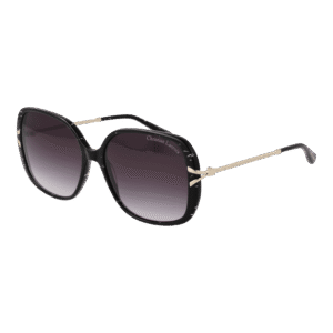 Christian Lacroix Quadrat Sonnenbrille CL5118 56004 in Schwarz – 45° Seitenansicht
