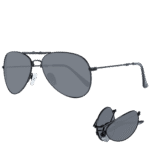 Aviator Pilotenbrille Sonnenbrille AVGSR 635BK in Schwarz – 45° Seitenansicht