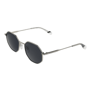 Bulget Geometric Sonnenbrille BGY3008 5209BP in Silber – 45° Seitenansicht
