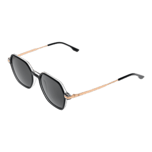 Bulget Trapez Sonnenbrille BGY9006 51H01 in Schwarz – 45° Seitenansicht