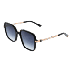 Bulget Quadrat Sonnenbrille BG9204 57A02 in Schwarz – 45° Seitenansicht