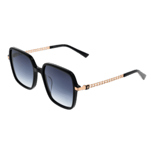 Bulget Quadrat Sonnenbrille BG9204 57A02 in Schwarz – 45° Seitenansicht