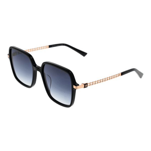 Bulget Quadrat Sonnenbrille BG9204 57A02 in Schwarz – 45° Seitenansicht