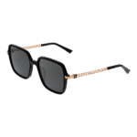 Bulget Quadrat Sonnenbrille BG9204 57A01 in Schwarz – 45° Seitenansicht