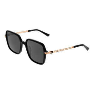 Bulget Quadrat Sonnenbrille BG9204 57A01 in Schwarz – 45° Seitenansicht