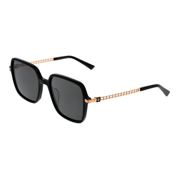 Bulget Quadrat Sonnenbrille BG9204 57A01 in Schwarz – 45° Seitenansicht