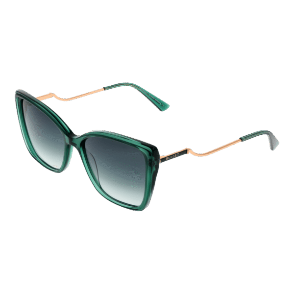 Bulget Schmetterling Sonnenbrille BG9220 56T01 in Grün – 45° Seitenansicht