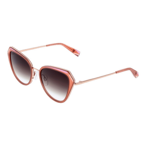 Bulget Sonnenbrille BG3352 54P04 – 45° Seitenansicht Bulget Katzenaugen Sonnenbrille BG3352 54P04 in Rosa – 45° Seitenansicht