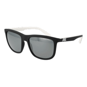 Armani Exchange Rechteck Sonnenbrille 0AX4093S 568078Z3 in Schwarz – 45° Seitenansicht