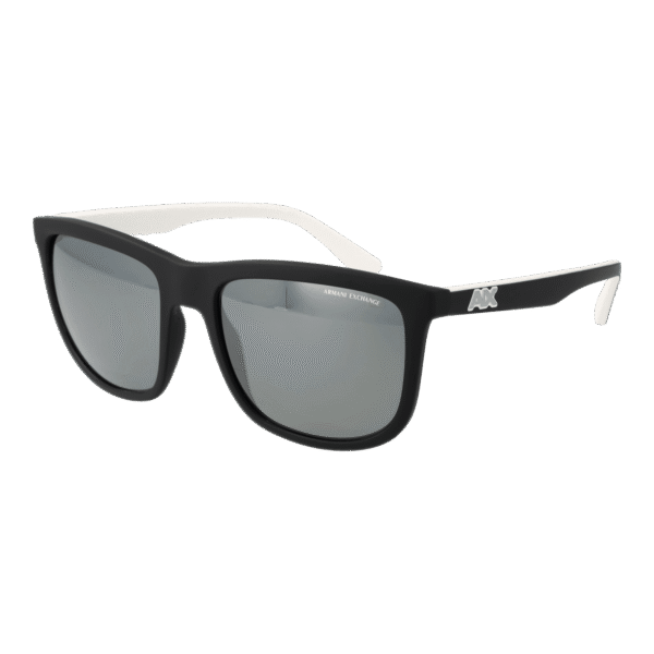 Armani Exchange Rechteck Sonnenbrille 0AX4093S 568078Z3 in Schwarz – 45° Seitenansicht