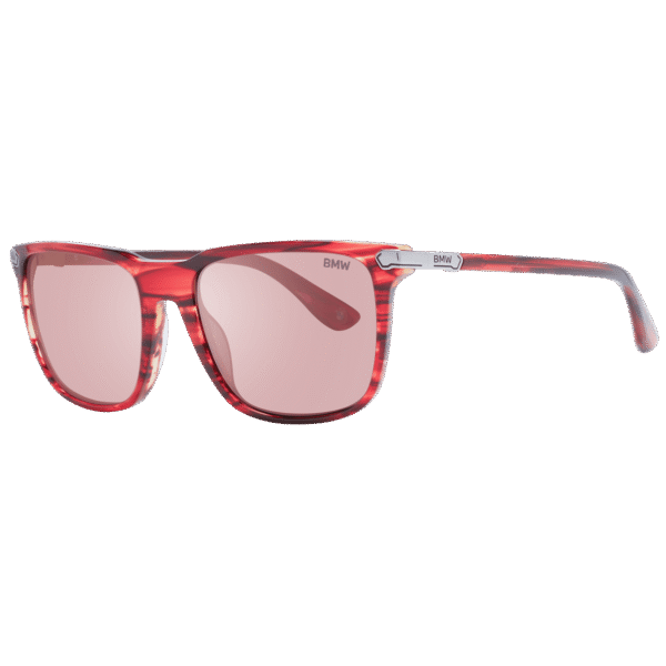 BMW Quadrat Sonnenbrille BW0037 5668L in Rot – 45° Seitenansicht