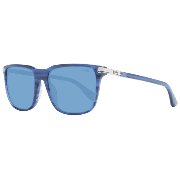 BMW Quadrat Sonnenbrille BW0037 5692V in Blau – 45° Seitenansicht