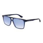 BMW Rechteck Sonnenbrille BW0038 5792W in Blau – 45° Seitenansicht