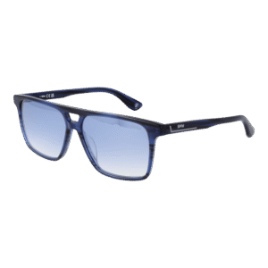 BMW Rechteck Sonnenbrille BW0038 5792W in Blau – 45° Seitenansicht
