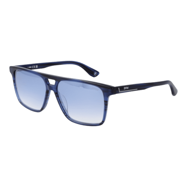 BMW Sonnenbrille BW0038 5792W – 45° Seitenansicht BMW Rechteck Sonnenbrille BW0038 5792W in Blau – 45° Seitenansicht