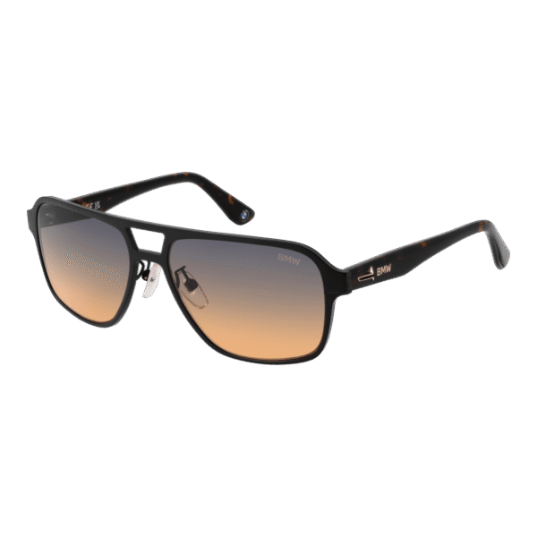 BMW Pilotenbrille Sonnenbrille BW0043-H 5705W in Schwarz – 45° Seitenansicht