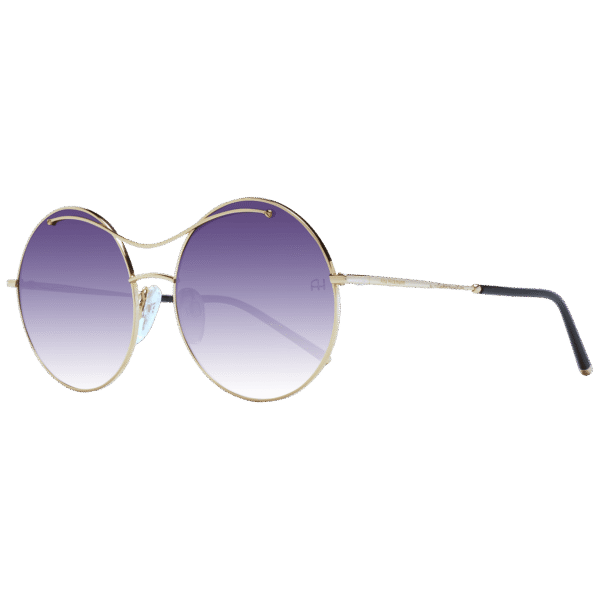 Ana Hickmann Rund Sonnenbrille AH3171 5804A in Gold – 45° Seitenansicht