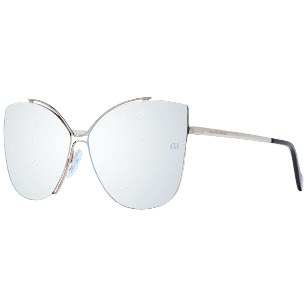 Ana Hickmann Schmetterling Sonnenbrille AH3175 6304B in Gold – 45° Seitenansicht