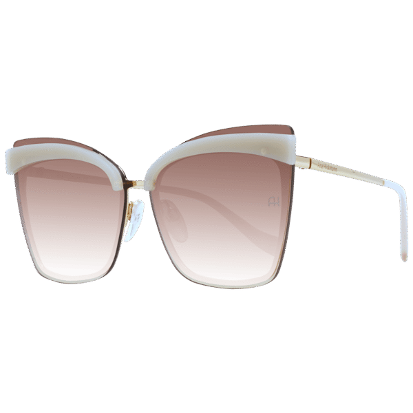 Ana Hickmann Schmetterling Sonnenbrille AH3177 6404C in Beige – 45° Seitenansicht