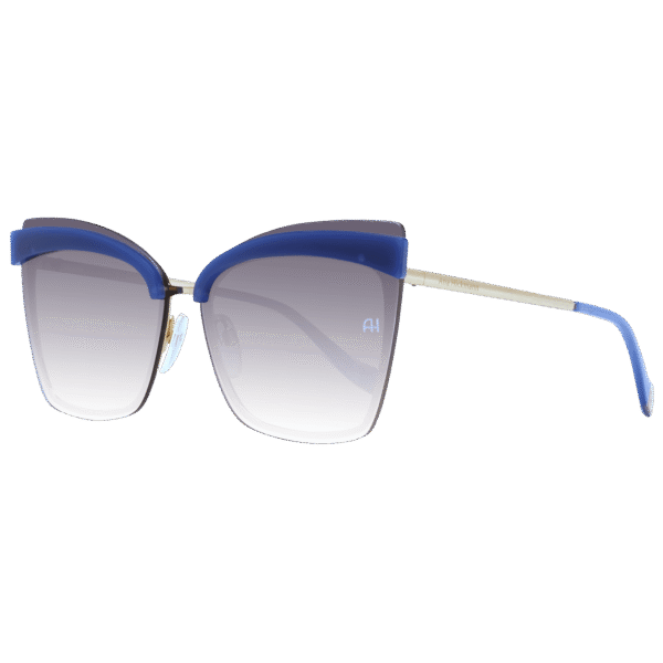 Ana Hickmann Sonnenbrille AH3177 6404D – 45° Seitenansicht Ana Hickmann Schmetterling Sonnenbrille AH3177 6404D in Blau – 45° Seitenansicht