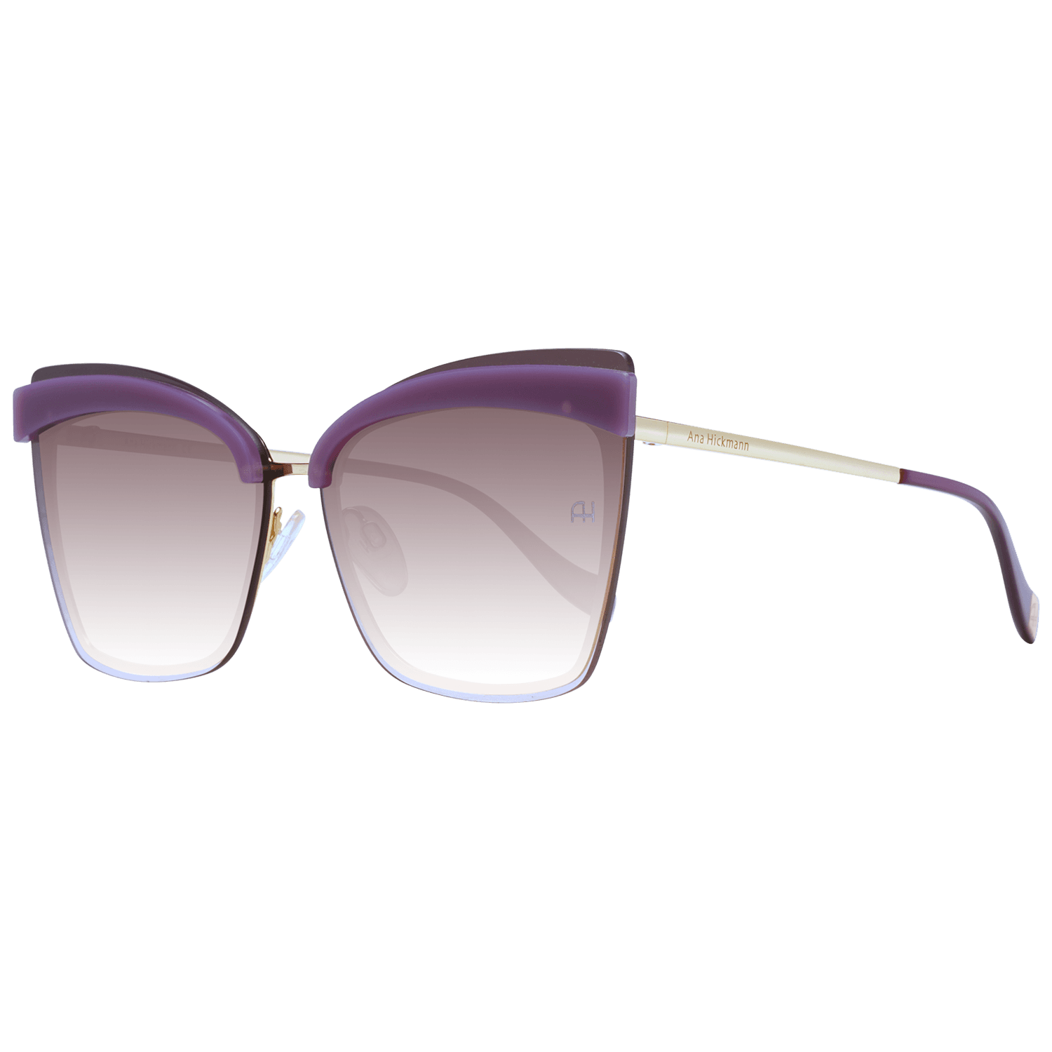 Ana Hickmann Schmetterling Sonnenbrille AH3177 6404E in Lila – 45° Seitenansicht