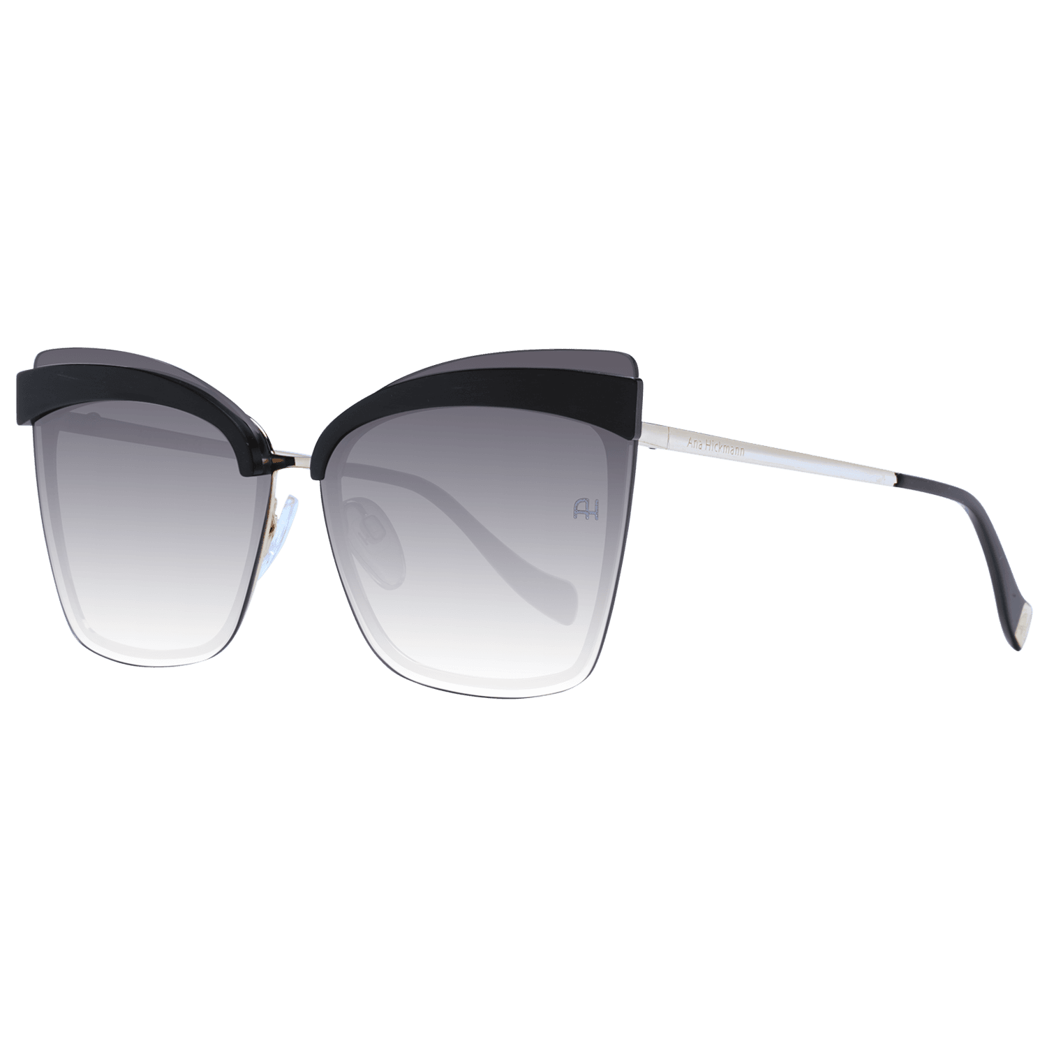 Ana Hickmann Schmetterling Sonnenbrille AH3177 644AB in Schwarz – 45° Seitenansicht