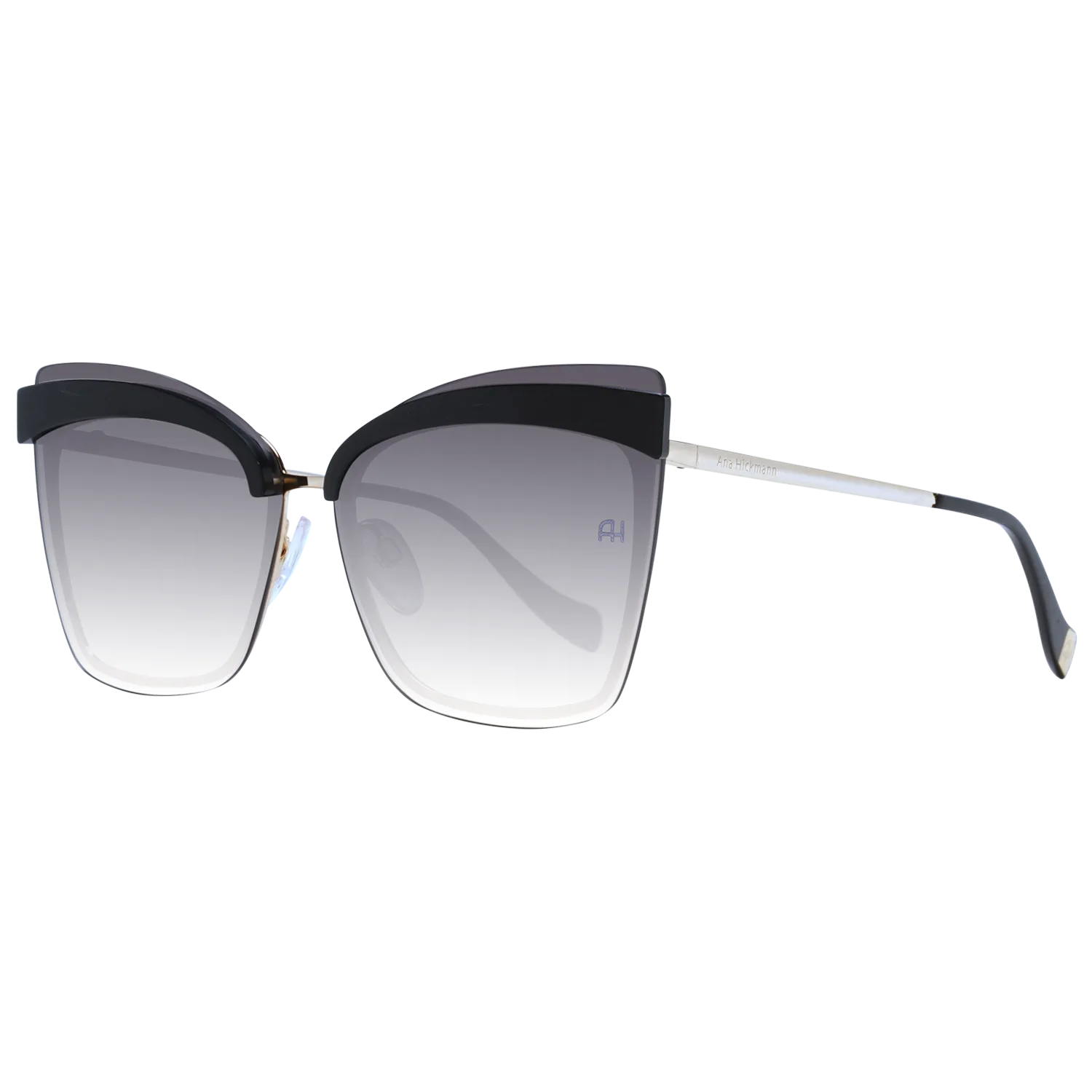 Ana Hickmann Schmetterling Sonnenbrille AH3177 644AB in Schwarz – 45° Seitenansicht