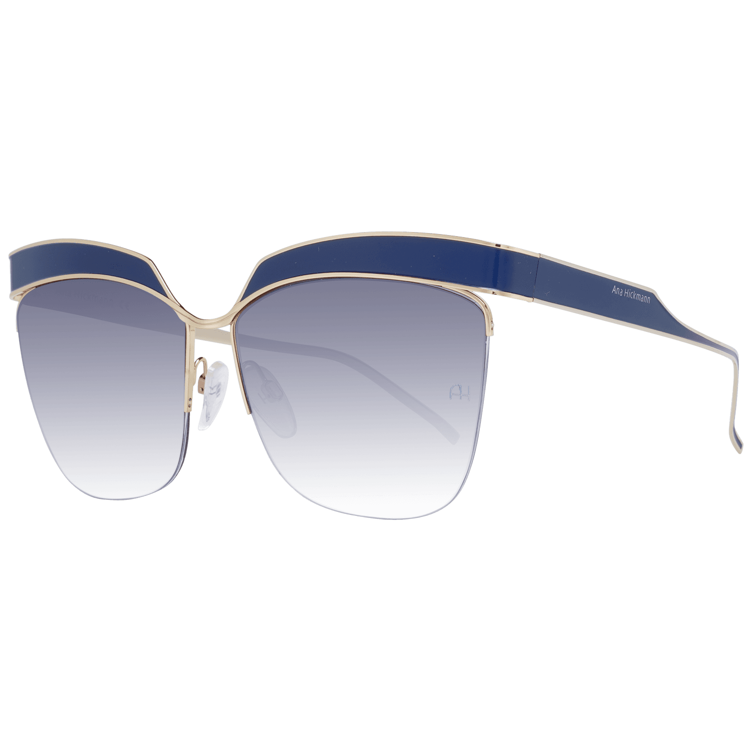 Ana Hickmann Schmetterling Sonnenbrille AH3179 6206A in Blau – 45° Seitenansicht