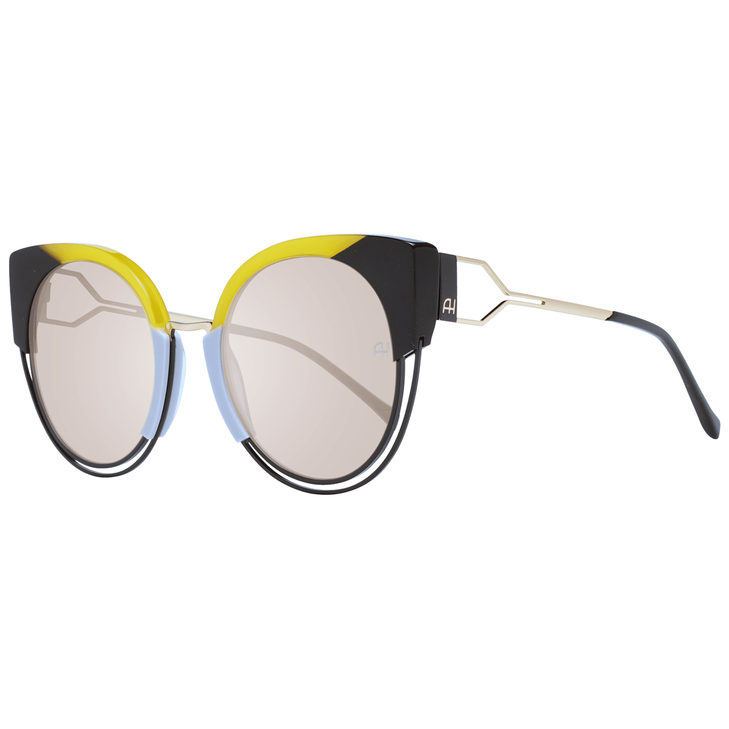 Ana Hickmann Rund Sonnenbrille AH3180 52P01 in Gelb – 45° Seitenansicht