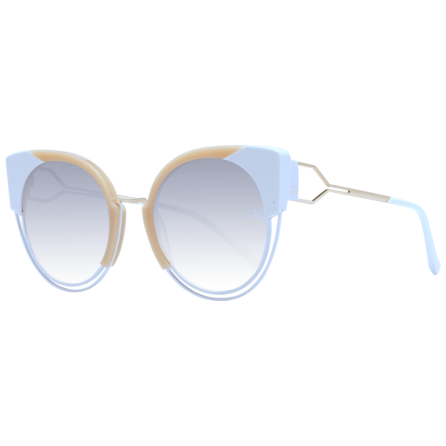 Ana Hickmann Schmetterling Sonnenbrille AH3180 52P02 in Weiß – 45° Seitenansicht