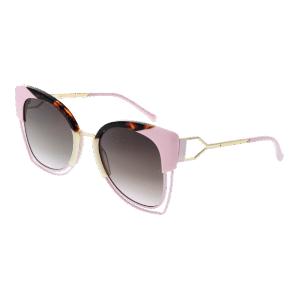 Ana Hickmann Schmetterling Sonnenbrille AH3181 54P03 in Rosa – 45° Seitenansicht