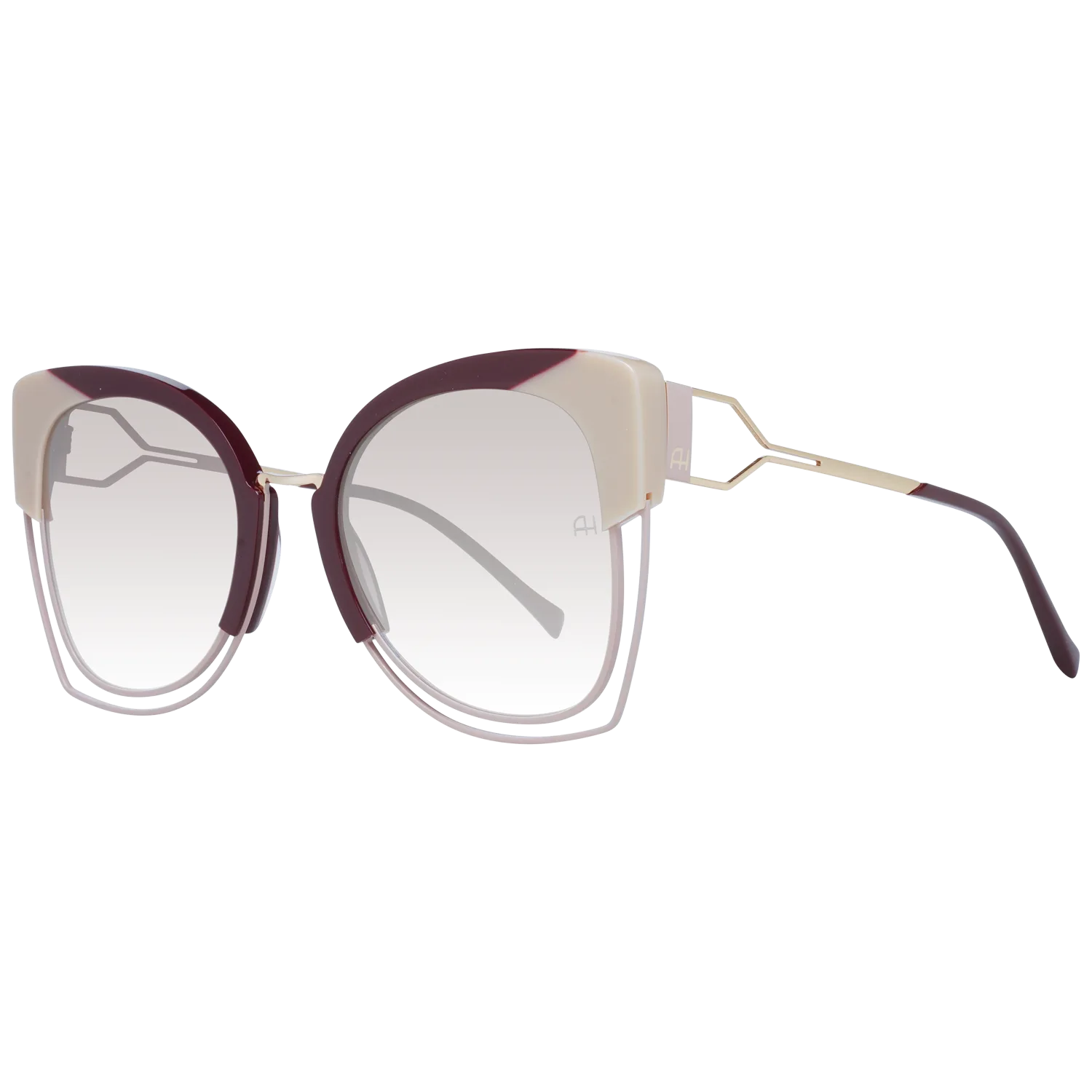 Ana Hickmann Schmetterling Sonnenbrille AH3181 54P04 in Mehrfarbig – 45° Seitenansicht