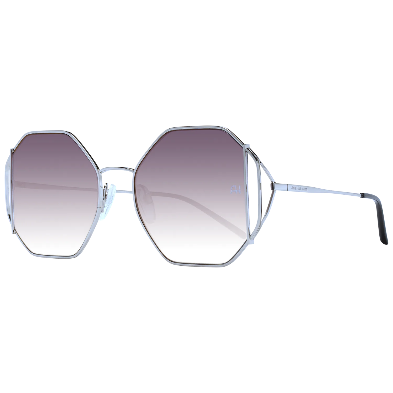 Ana Hickmann Geometric Sonnenbrille AH3185 5403A in Silber – 45° Seitenansicht
