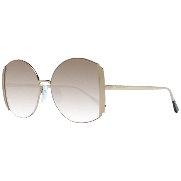 Ana Hickmann Rund Sonnenbrille AH3188 5704A in Gold – 45° Seitenansicht