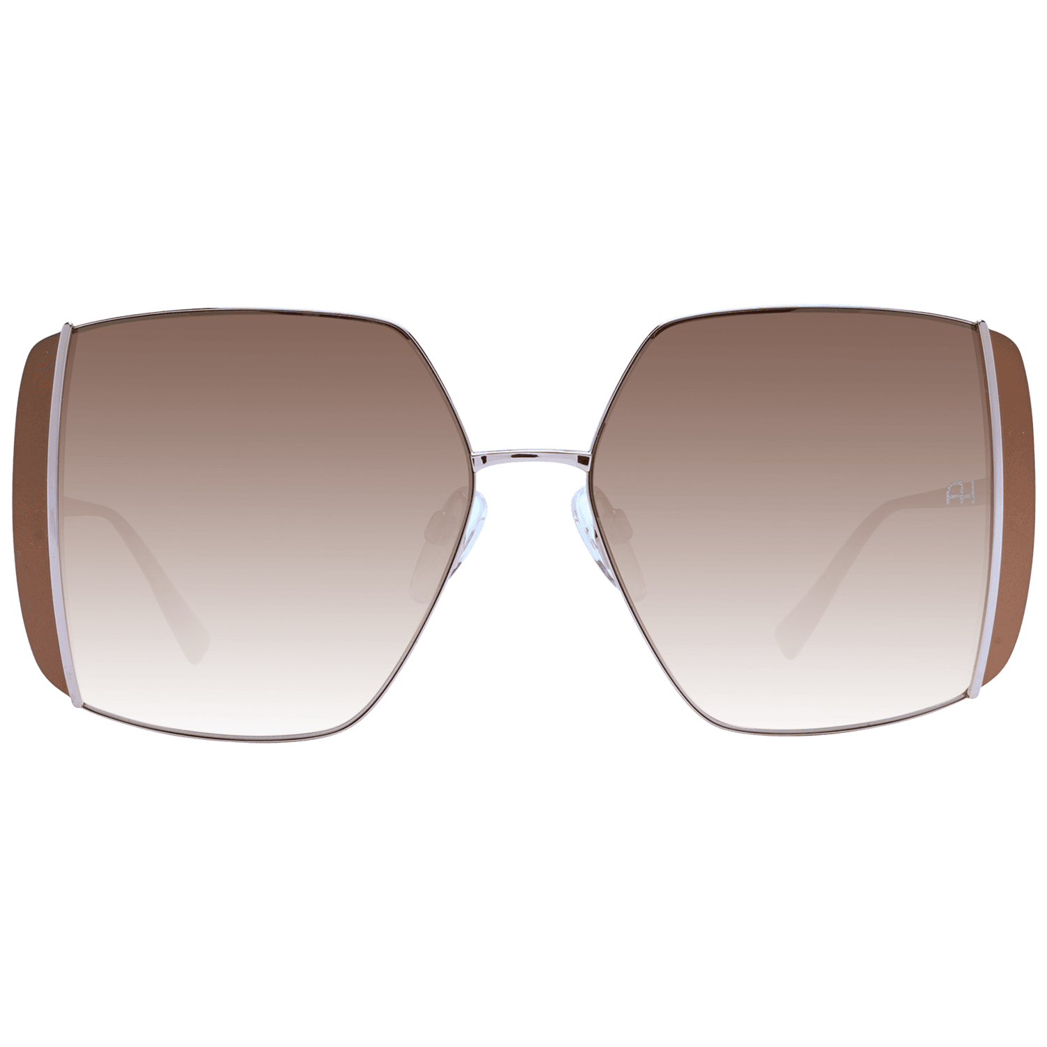 Ana Hickmann Sonnenbrille AH3189 5605B – Frontansicht mit Metall Rahmen und Braun Gläsern