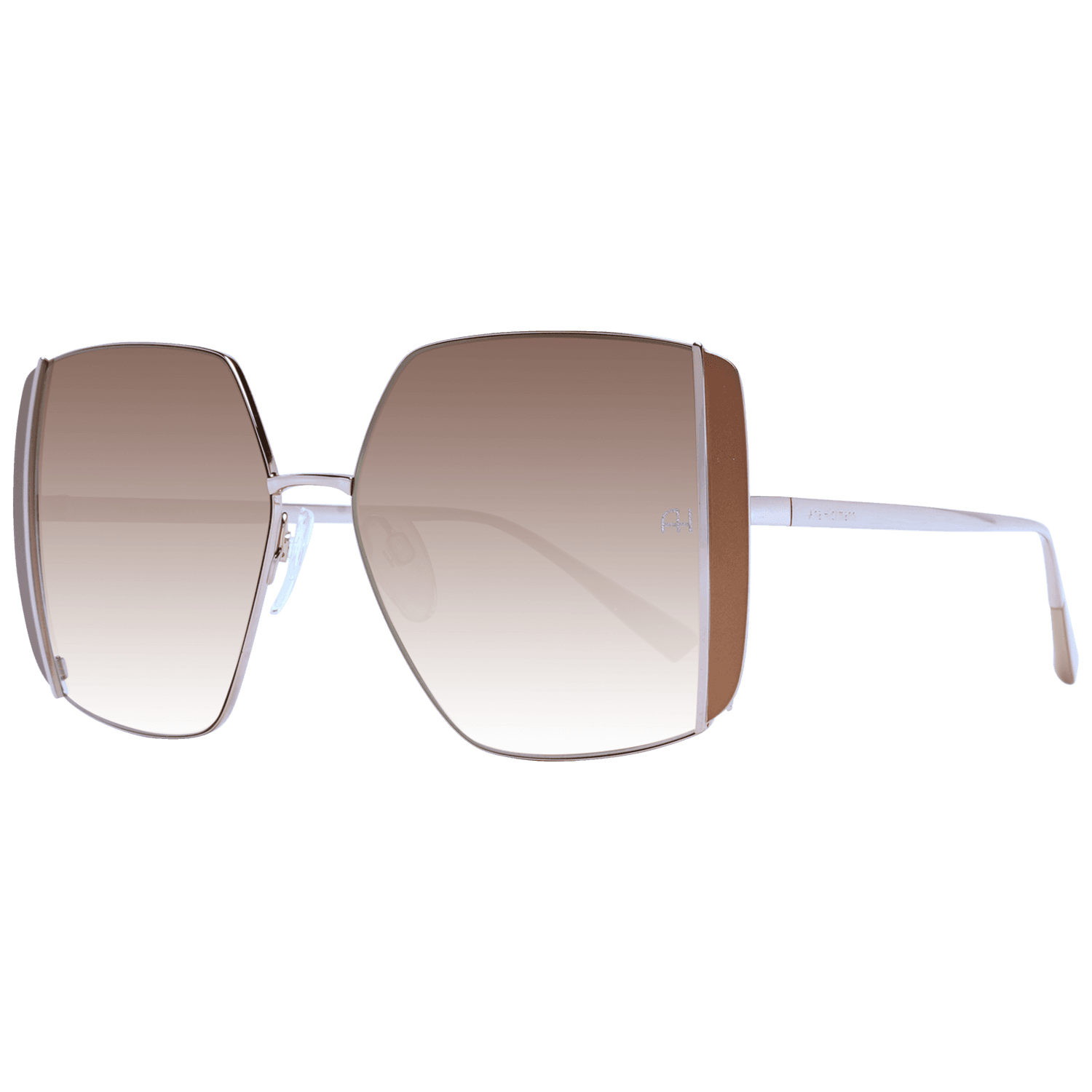 Ana Hickmann Quadrat Sonnenbrille AH3189 5605B in Braun – 45° Seitenansicht
