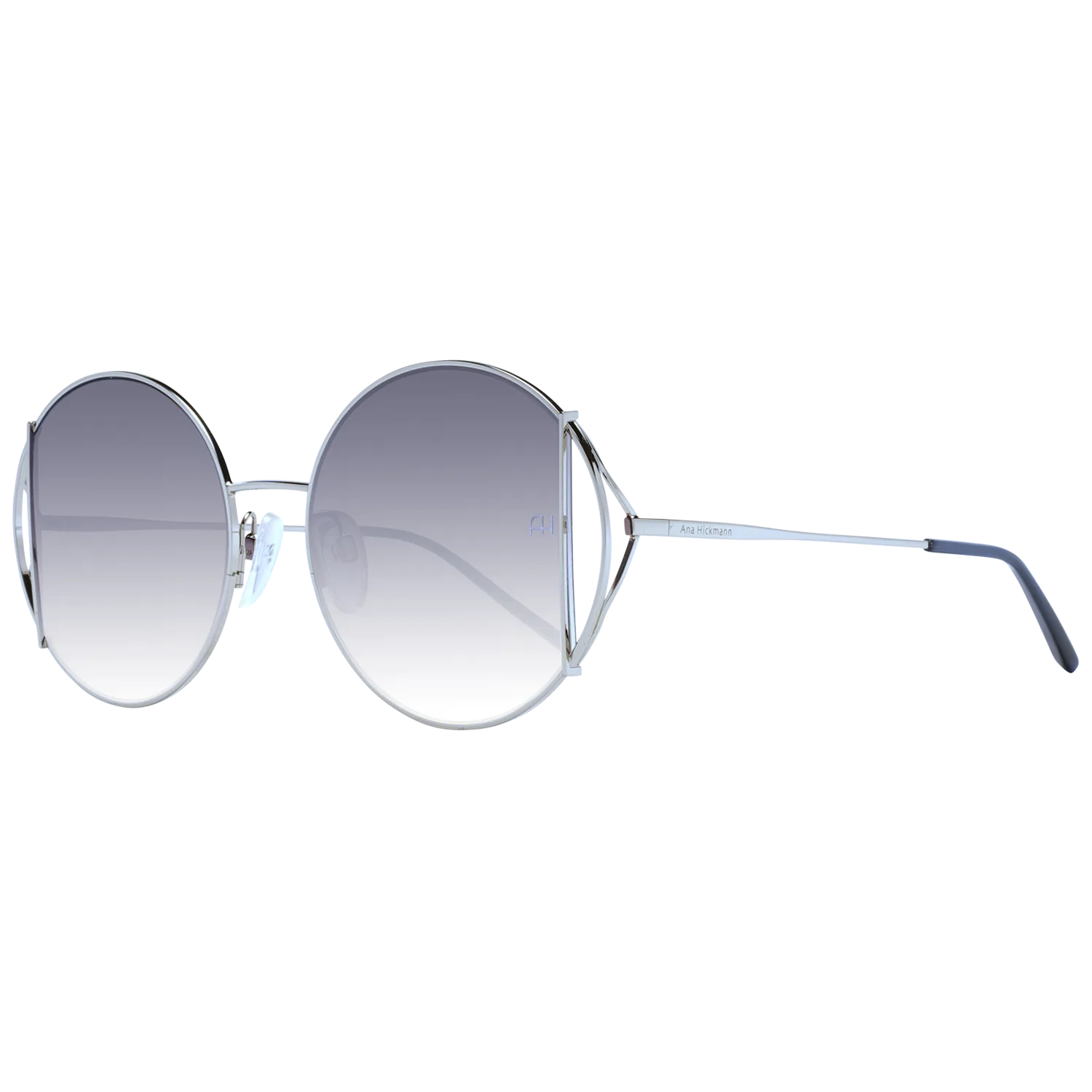 Ana Hickmann Rund Sonnenbrille AH3192 5303A in Silber – 45° Seitenansicht