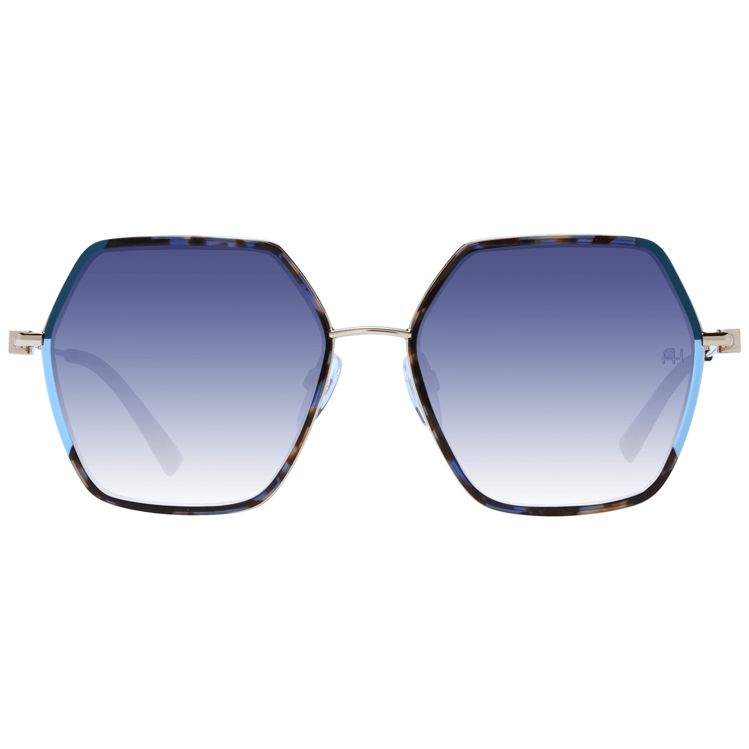 Ana Hickmann Sonnenbrille AH3249 58P02 – Frontansicht mit Metall Rahmen und Blau Gläsern