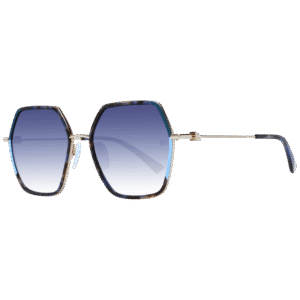 Ana Hickmann Quadrat Sonnenbrille AH3249 58P02 in Blau – 45° Seitenansicht