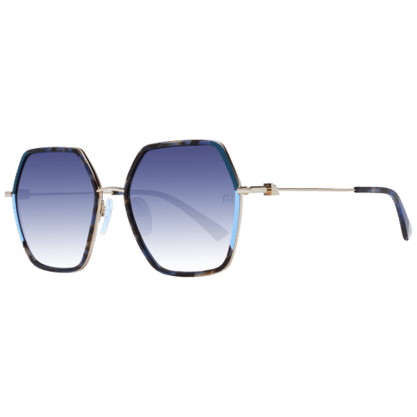 Ana Hickmann Sonnenbrille AH3249 58P02 – 45° Seitenansicht Ana Hickmann Quadrat Sonnenbrille AH3249 58P02 in Blau – 45° Seitenansicht