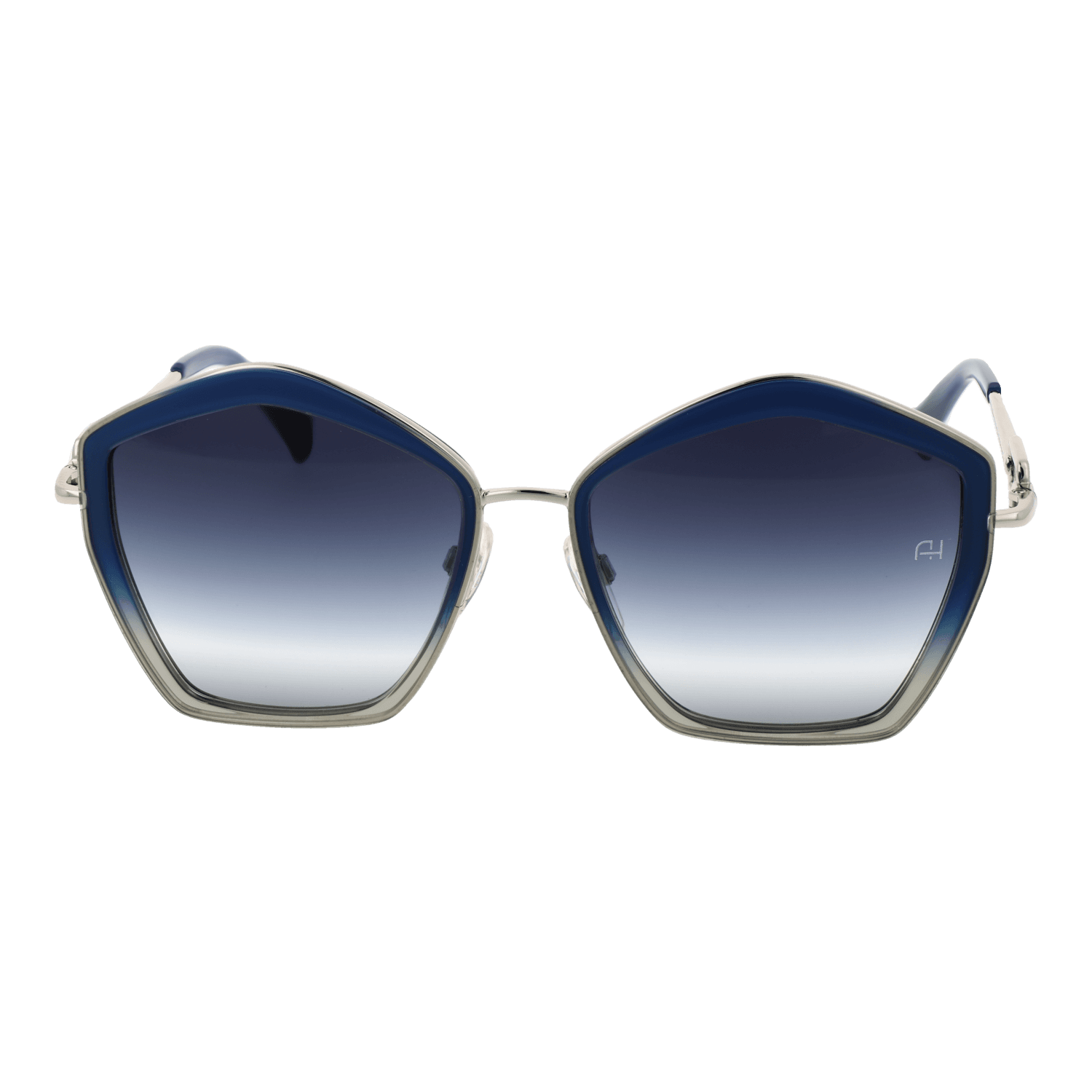 Ana Hickmann Sonnenbrille AH3284 56C02 – Frontansicht mit Metall Rahmen und Blau Gläsern