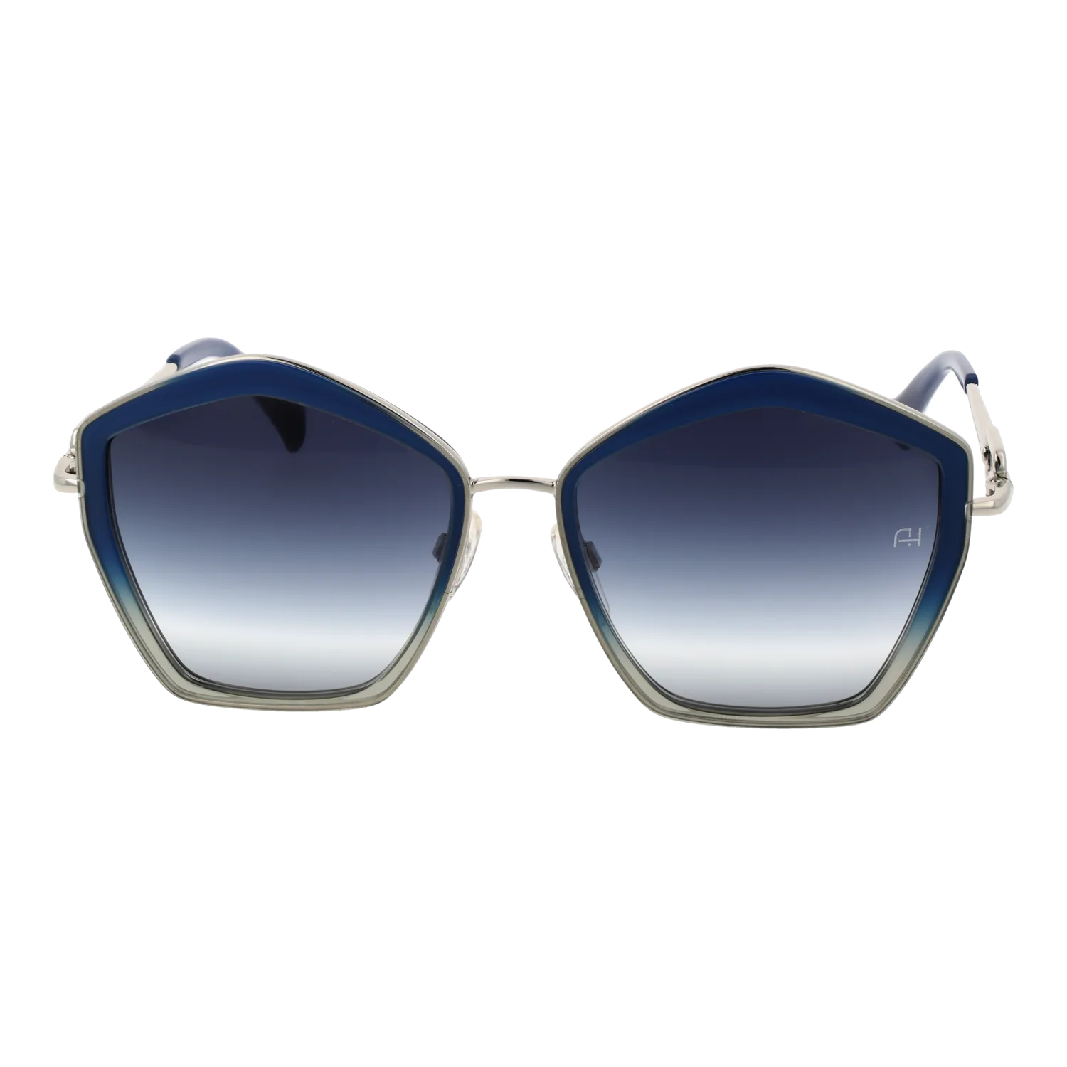 Ana Hickmann Sonnenbrille AH3284 56C02 – Frontansicht mit Metall Rahmen und Blau Gläsern