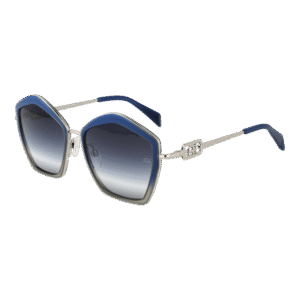 Ana Hickmann Geometric Sonnenbrille AH3284 56C02 in Blau – 45° Seitenansicht