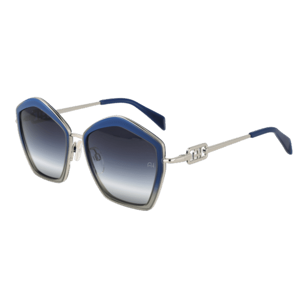 Ana Hickmann Geometric Sonnenbrille AH3284 56C02 in Blau – 45° Seitenansicht