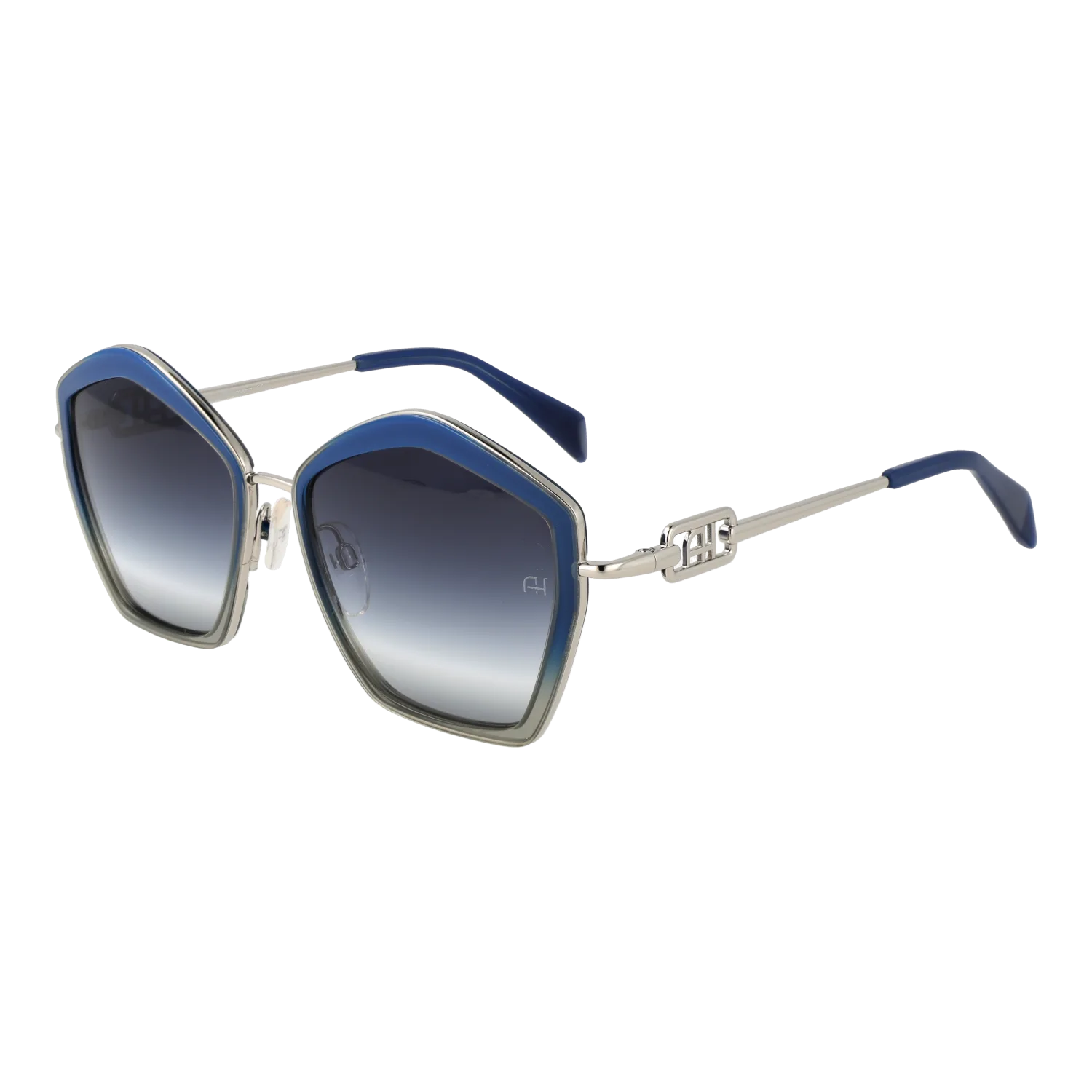 Ana Hickmann Geometric Sonnenbrille AH3284 56C02 in Blau – 45° Seitenansicht