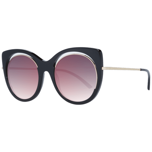 Ana Hickmann Schmetterling Sonnenbrille AH9265 54A01 in Schwarz – 45° Seitenansicht