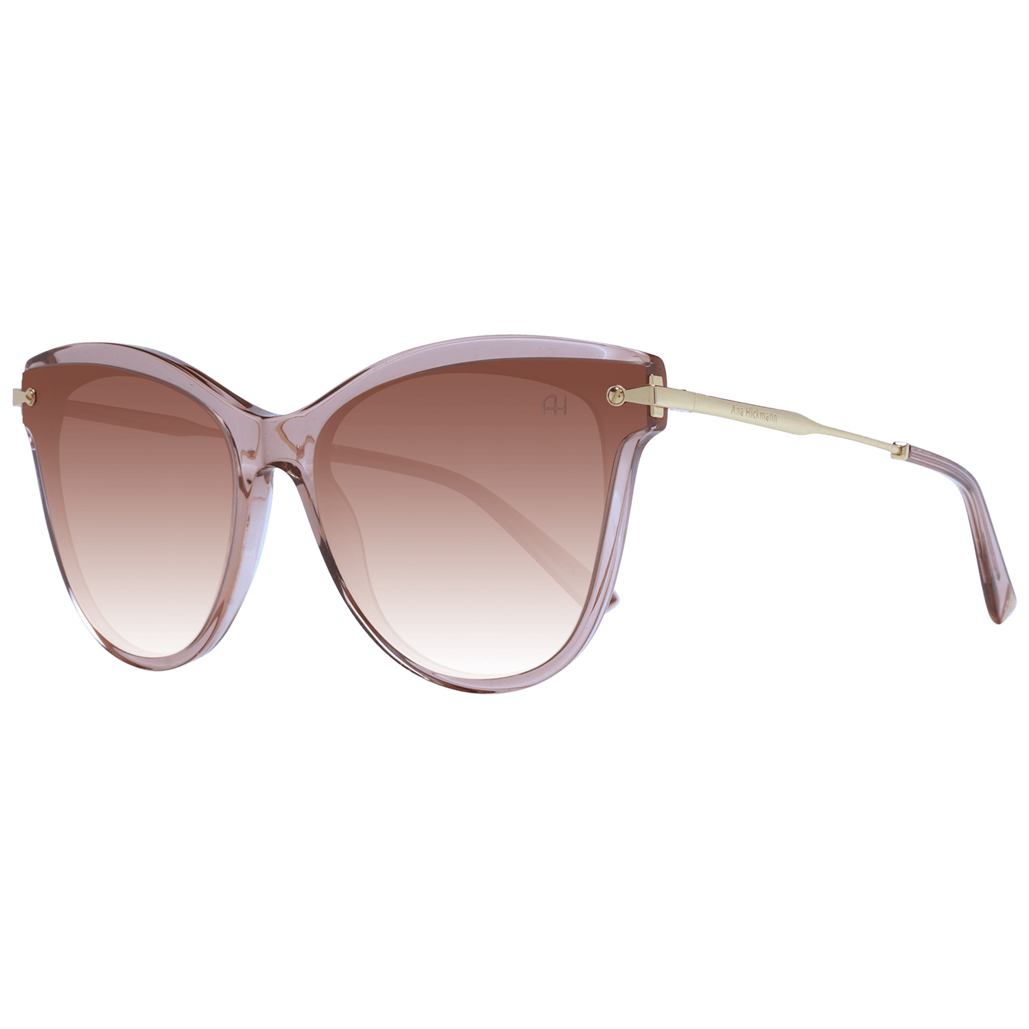 Ana Hickmann Schmetterling Sonnenbrille AH9283 62T02 in Rosa – 45° Seitenansicht